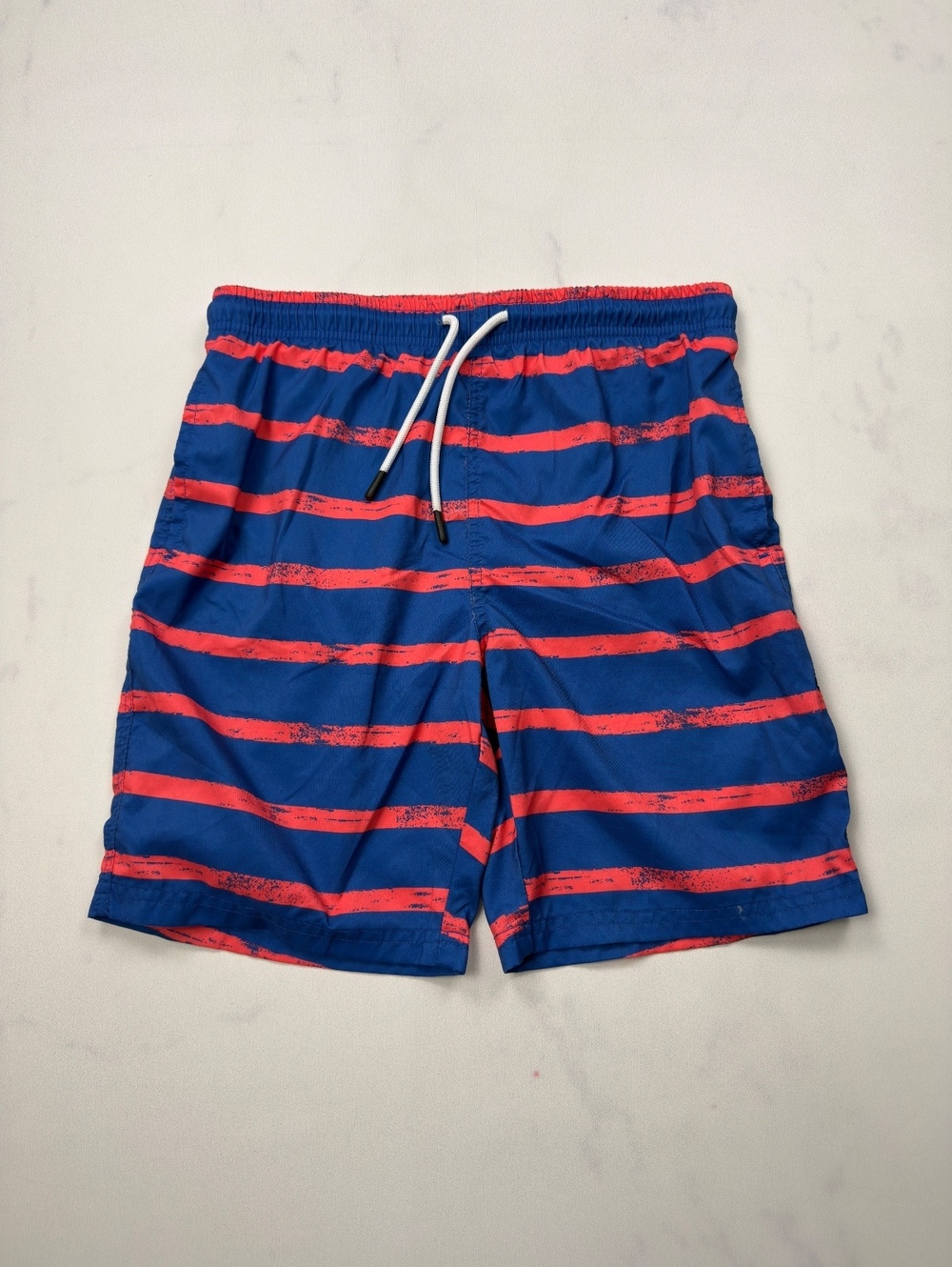 maamgic Swim Shorts Blue Red Striped Drawstring - Boys 14/16
